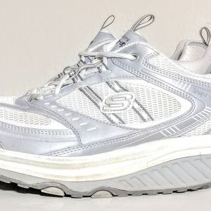 Skechers Shape Ups Size 11 Silver White